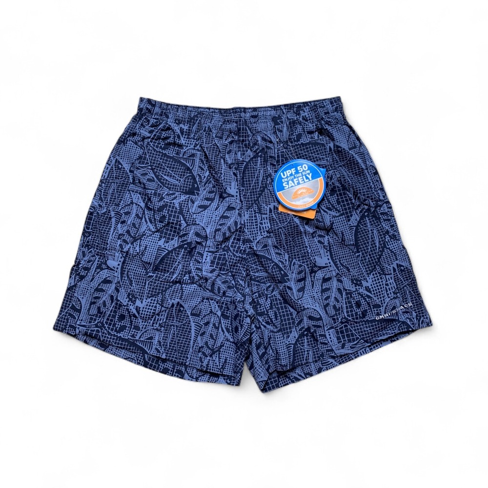 Columbia PFG Fishing Super Backcast Swim Trunks Mens‎ S Navy Tuna Omni-Shade NWT
